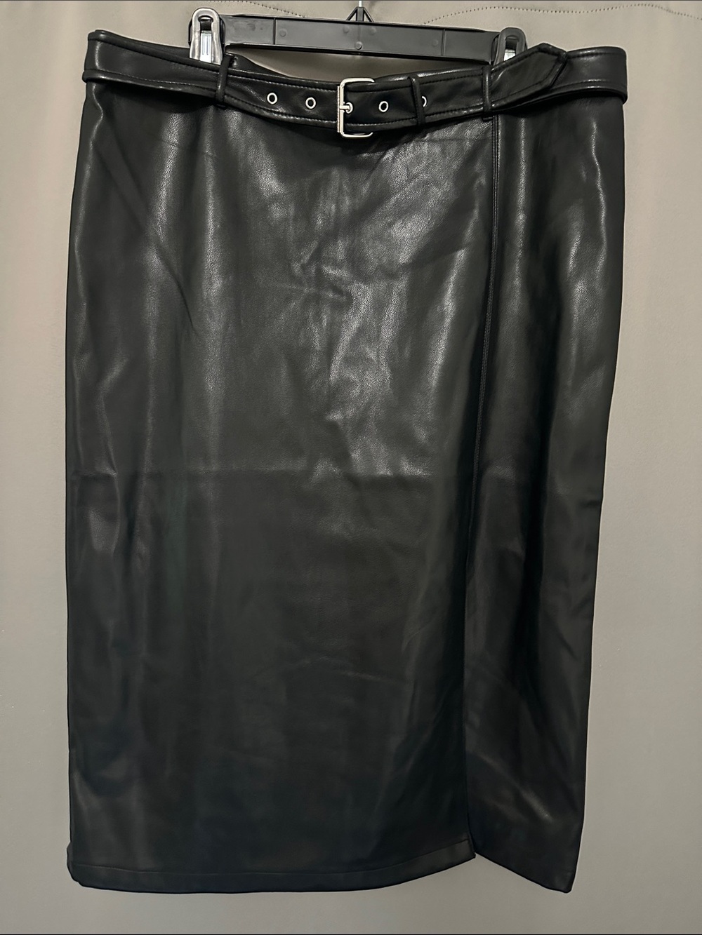 Faux Leather Pencil Skirt with Belt NWT